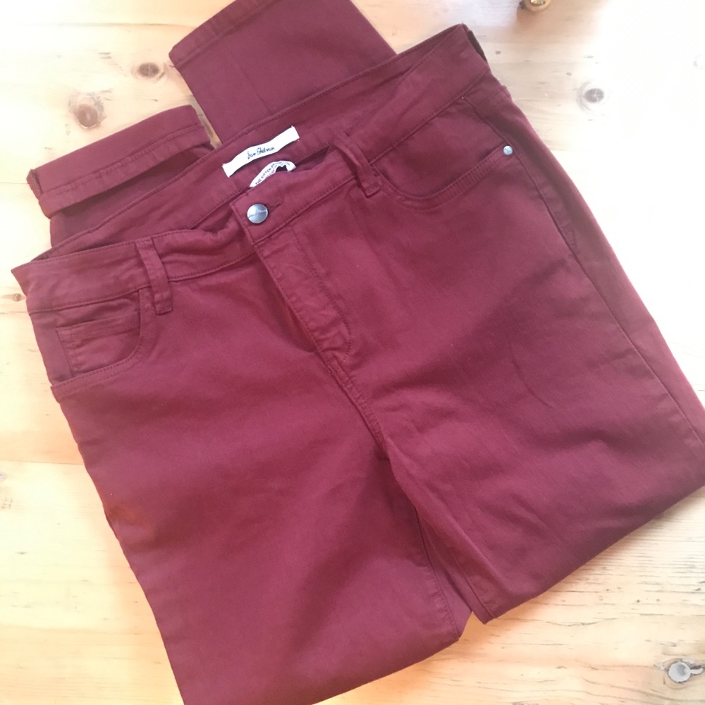 Sam Edelman The Kitten Skinny 28” 14/32 in Cabernet 10/2019 LIKE NEW Jean